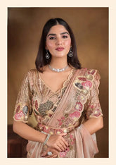 India Silk Peach Sarees Featuring A Blend Of Multiple Fabrics Offer A Perfect Balance Of Elegance